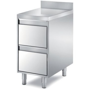 Cassettiera a 2 cassetti mm 450x900x850 h angolo ragg. su 1 fronte h 60 + alzatina