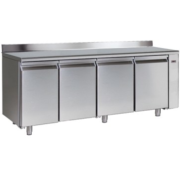 Tavolo congelatore gruppo remoto 4 porte gn 1/1 piano lavoro con alzatina temp.-10 -22 c,hccp sistem