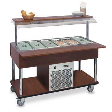 buffet freddo 6x GN 1/1 su ruote con refrigerazione statica +2°/+8°C