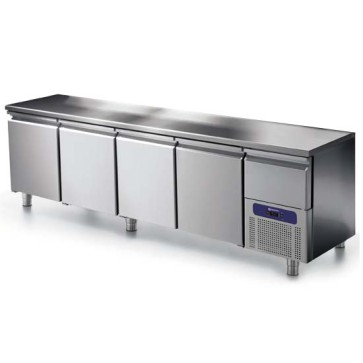 Tavolo refrigerato 4 porte GN 1/1 con cassetto refrigerato su vano motore, -2 °/+8 °C