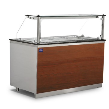 Banco bagnomaria con vetro retto, 5x GN 1/1