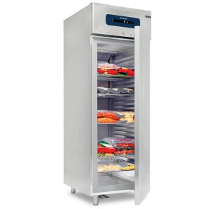 Congelatore da 700 litri in inox GN 2/1, -10°/-25°C, isolamento 75 mm