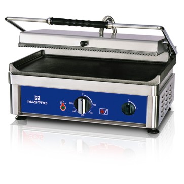 Griglia a contatto con piastre in ghisa rigate, piastra inferiore 450x250 mm