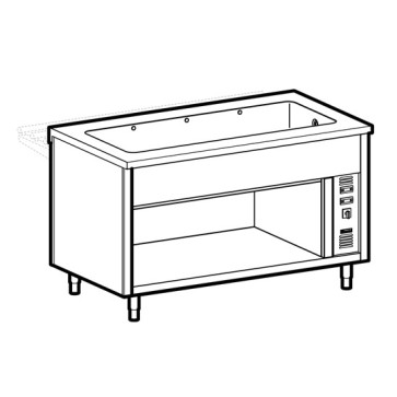 elemento bagnomaria su vano a giorno, l=1200 mm, 3x GN 1/1