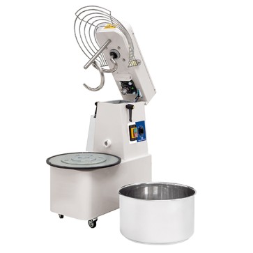 impastatrice a spirale su ruote, 35 kg/41 litri, 1 velocità, con timer e vasca estraibile