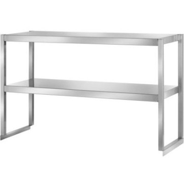 Supporto piatti per tavoli con 2 ripiani di appoggio mm 1200x350x600 h con lampada