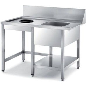 Tavolo entrata lavastov. c/ foro cernita vasca dx mm 1200x700x850 h