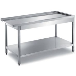 Tavolo di uscita lavastoviglie aggan.sx con ripiano inferiore - mm. 1400x700x850 h
