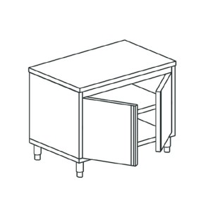 tavolo armadiato neutro con una porta battente, senza alzatina, 600x600 mm