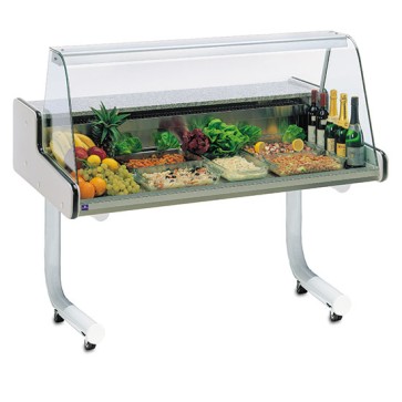 Vetrina refrigerata professionale statica carrellata per antipasti, larghezza 1500 mm.