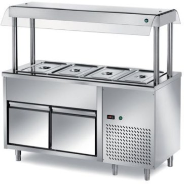 Elemento refrigerato isola centrale per insalate e antipasti, dim. mm. 1500x700x890h.