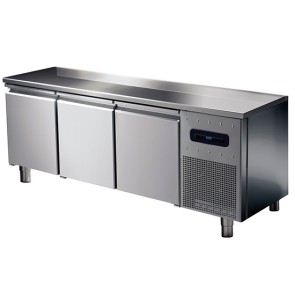 Tavolo congelatore pasticceria 3 porte, 8 guide 60x40 cm. piano in inox, -10 °c/-20 °c