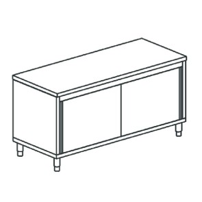 tavolo armadiato neutro con una porte battente, senza alzatina, 900x600 mm