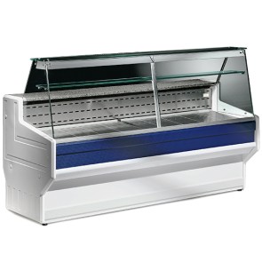 Vetrina refrigerata professionale statica,vetro dritto, larghezza=2500