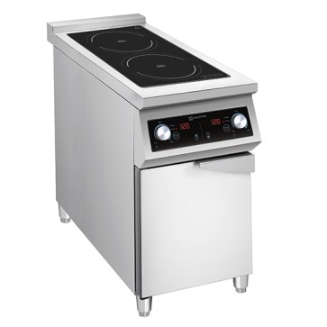 Cucina induzione a 2 zone di cottura da 5 kW su base con porta 400x900mm