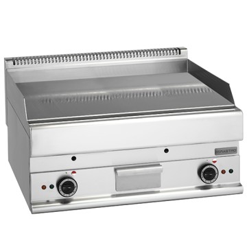 fry top elettrico da banco, piastra cromata liscia