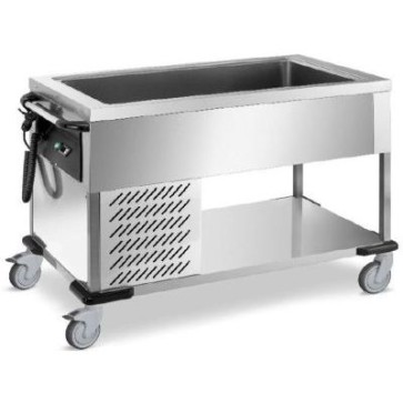 Carrello ref. strutt. acciaio inox cap. 4 gn 1/1, mm.1500x640x900 h
