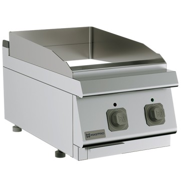 Fry-top elettrico da banco, piastra liscia cromata 400x730mm