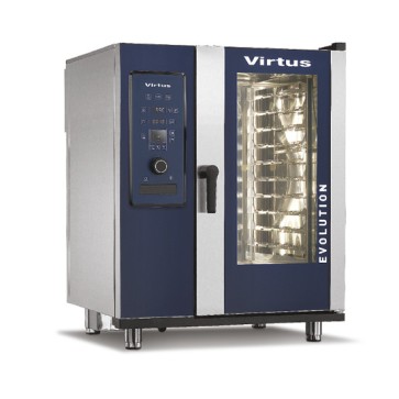 Forno a convezione a gas con vapore diretto e sistema di lavaggio automatico, 10x GN 1/1
