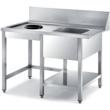 Tavolo entrata lavastov. c/ foro cernita vasca dx mm 2000x700x850 h