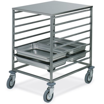 Carrello portateglie 8x gn2/1 massimo h 75 mm. alteza carrello 850 mm