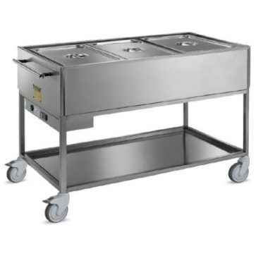 Carrello termico capacità 4x1/1 g.n. struttura e pann.inox - termostato digitale - mm 1500x640x900 h