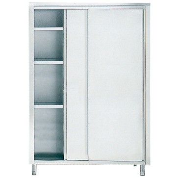 Armadio verticale con 2 porte scorrevoli e tre ripiani per cucine industriale