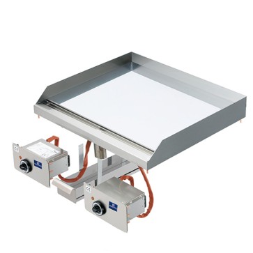 fry top elettrico ad incasso, piastra cromata liscia