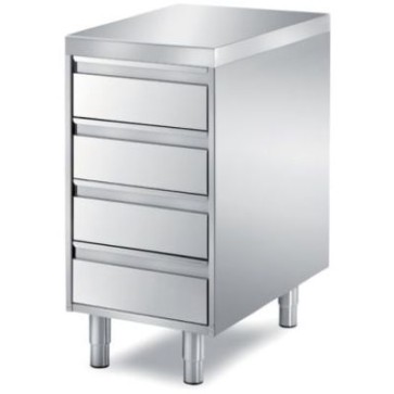 Cassettiera a 4 cassetti mm 550x700x850 h angolo ragg. su 1 fronte h 60