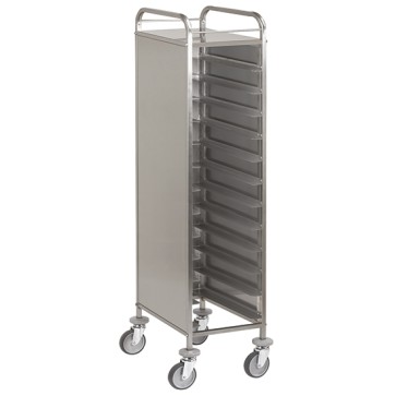 Carrello per contenitori gn con 3 lati chiusi