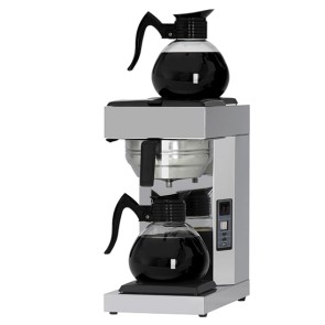 Macchina caffè professionale a filtro, 2x1,8lt, attacco idrico 2 caraffe con piastre riscaldate 15l/h