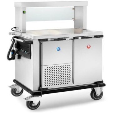 Carrello termico porta pasti con comparti stampati, cap. 5 gn 1/1 h 40mm, n. 1 neutro cap. 4 gn 1/1 h100 + 1 gn 1/1 h40