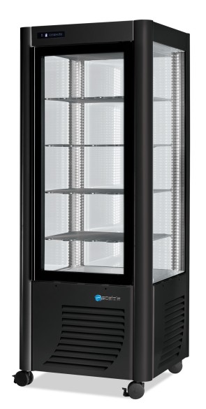 Vetrina refrigerata verticale statica con 5 ripiani, -5°c/-20°c, colore argento/nero