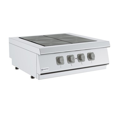 Piano di cottura elettrico da banco con 4 piastre ribaltibili ciascuna da 3 kW