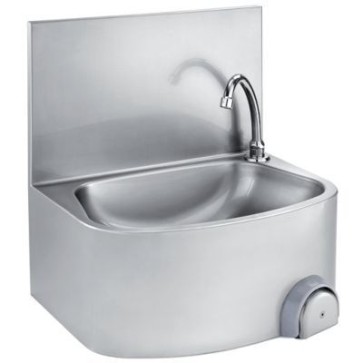 Lavamani a parete con schienale e comando a ginocchio mm 500x350x520 h