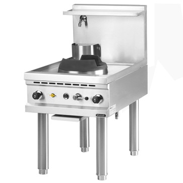 piano di cottura wok a gas, 1 fuoco, 1 rubinetto acqua