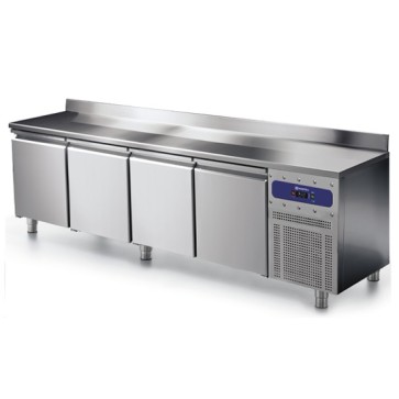 Tavolo freezer 4 porte GN 1/1 con alzatina, -10°/-20°C