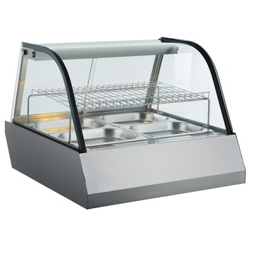 Espositore caldo da banco professionale con portine scorrevoli L=750mm.