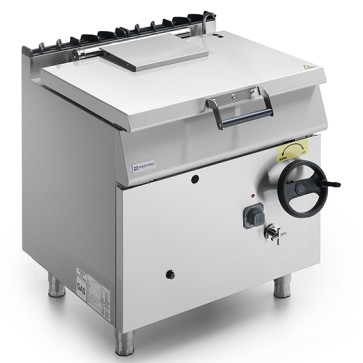 Brasiera ribaltabile a gas, capacità 60 litri, vasca inox