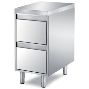 Cassettiera a 2 cassetti mm 450x800x850 h angolo ragg. su 1 fronte h 60