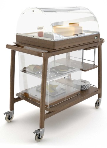 Carrello di servizio con vetrina refrigerata