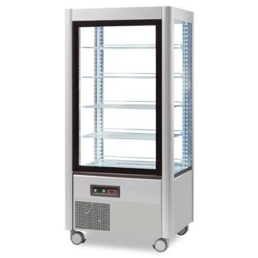 Vetrina refrigerata verticale statica con 5 ripiani, -5 â°c/-20 â°c, colore argento