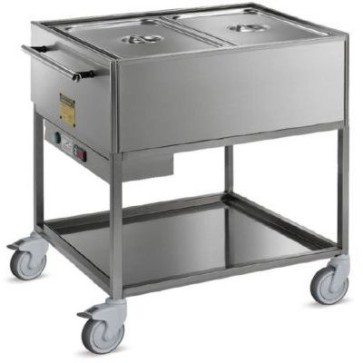 Carrello termico capacità 2x1/1 g.n. h200mm, termostato meccanico, mm 850x640x900 h