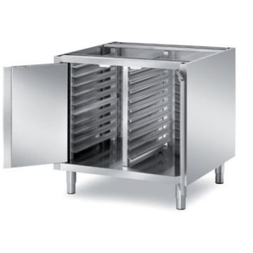 Elemento neutro portateglie,2 ante a bat tente frontali, capacita' 10+10 teglie mm 400x600 dim. mm1040x890x810 h