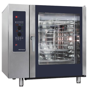 Forno a convezione a gas con vapore diretto e sistema di lavaggio automatico, 10x GN 1/1