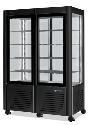 Vetrina refrigerata verticale statica con 5+5 ripiani, -5°c/-20°c, colore argento/nero
