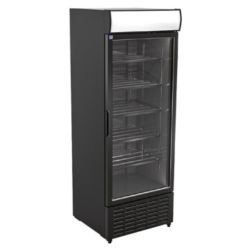 Frigovetrina 707 litri con porta in vetro e cassonetto luminoso, 5 ripiani, +1°/+10°C - Colore nero
