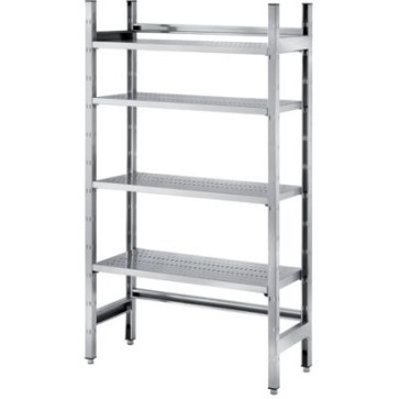 Scaffale a gancio a 4 ripiani grigliati mm 1300x400x2000 h