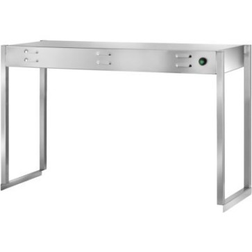 Supporto piatti per tavoli con 1 ripiano di appoggio mm 1600x350x600 h con lampada
