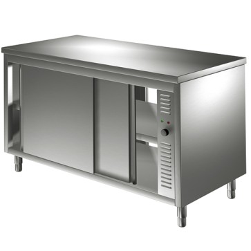 Tavolo armadiato caldo passante, porte scorrevoli per cucine industriale